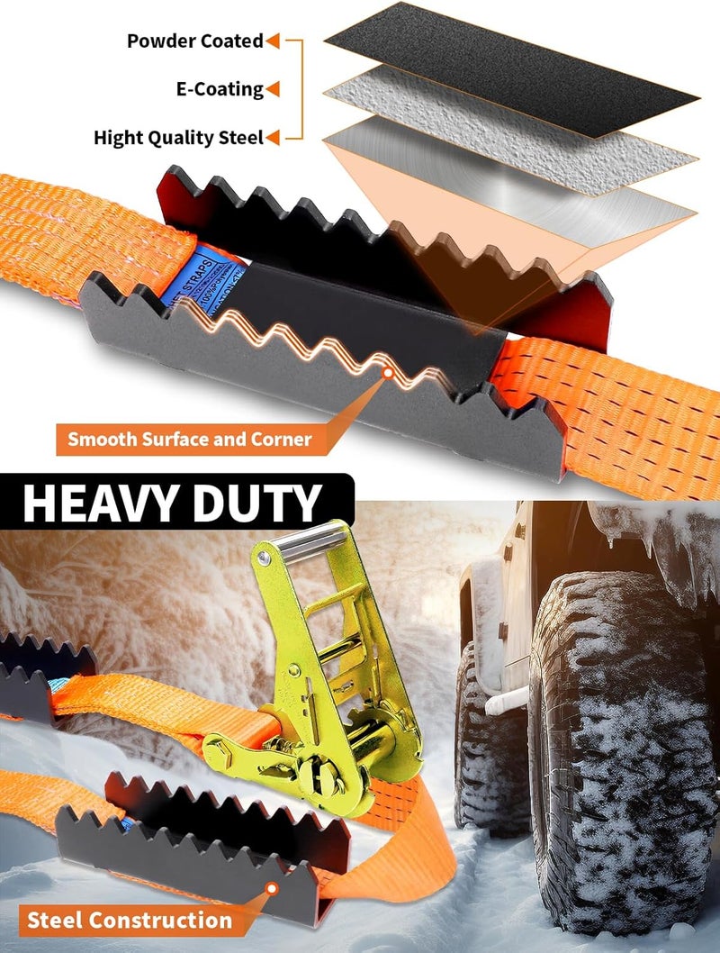 VKU Tire Metal Gripper Traction Device Traction Straps Large for Trucks Large SUVs Anti Skid Emergency Traction Aid Straps to Get Unstuck from Snow, Mud, Ice & Sand, Fit for Jeep Wrangler JK JL Bronco - Image 4